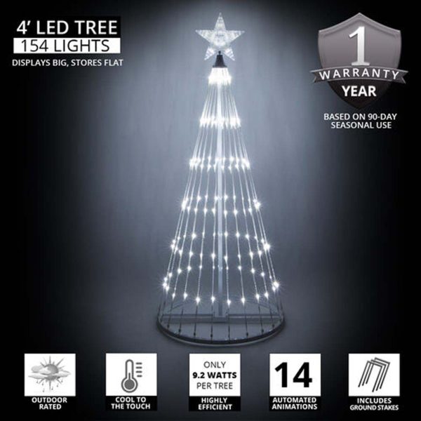 4-ft. Cool White LED Animated Outdoor Lightshow Christmas Tree For Sale