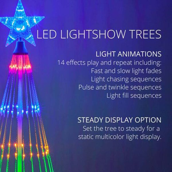 6-ft. Multicolor LED Animated Outdoor Lightshow Christmas Tree For Sale