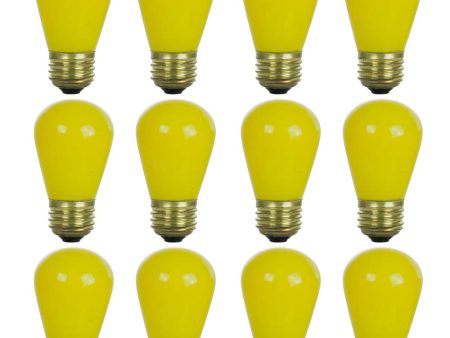 12Pk - Sunlite 11w S14 120v Ceramic Yellow Colored E26 Medium Base Light Bulb Online now