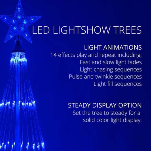 9-ft. Blue LED Animated Outdoor Lightshow Christmas Tree Discount