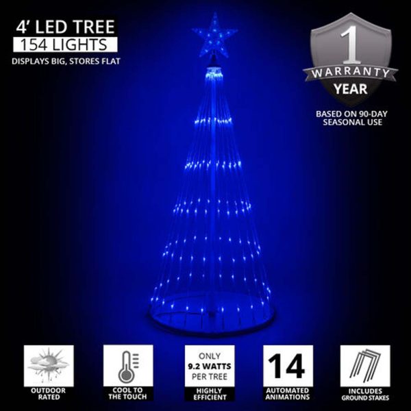 4-ft. Blue LED Animated Outdoor Lightshow Christmas Tree For Cheap