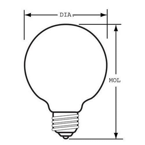 GE 40w 120V G25 Globe 410Lm 2600k Incandescent Bulb Discount