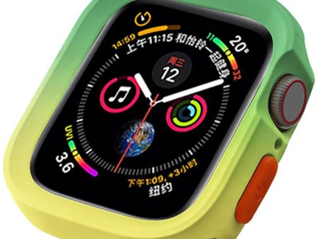 Apple Watch Series 4   5   6   SE   SE (2022) 44mm   7   8   9 45mm Dual Color Flexible Watch Case - Green+Yellow Online