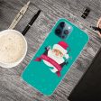 iPhone 16 Pro Max Case Christmas Pattern Printing Soft Flexible Phone Cover - Santa and Gift and Cane Fashion