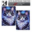 Samsung Galaxy Tab A9+ Case Pattern Printing Tablet Cover Shockproof Leather Card Holder Stand Case - Cat Online now