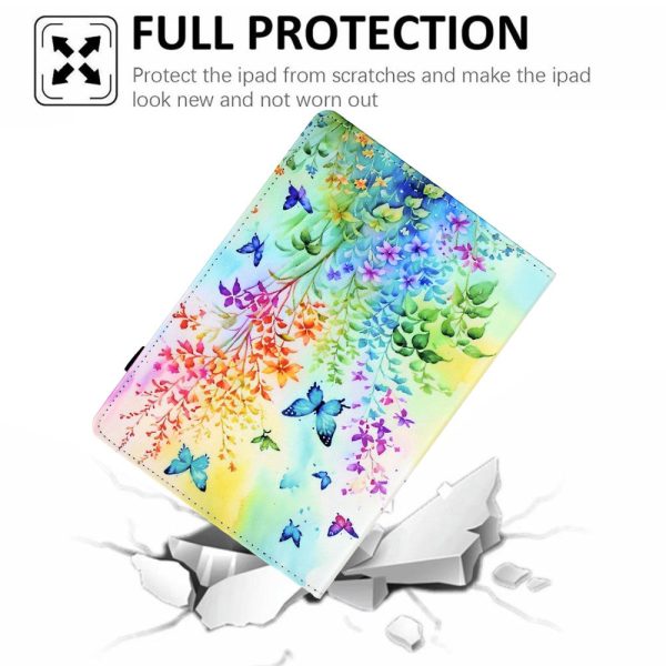 Lenovo Tab M9 TB-310FU Case Pattern Printing Tablet Cover Shockproof Leather Card Holder Stand Case - Flowers And Butterflies Online