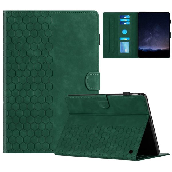 Amazon Fire HD 10 (2021)   HD 10 Plus (2021) Case Honeycomb Printed Leather Tablet Cover with Card Slot - Green Online Hot Sale