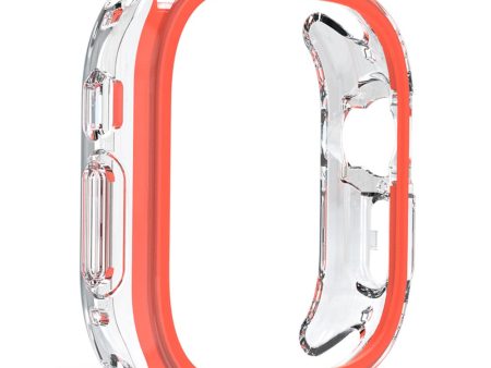 Apple Watch 7   8   9 41mm Hollow-Out Bump Resistant+Flexible Protection Cover Watch Frame Case - Orange on Sale