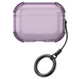 Apple AirPods Pro Case Earphone Protective Flexible Cover with Ring Strap - Transparent Purple For Discount