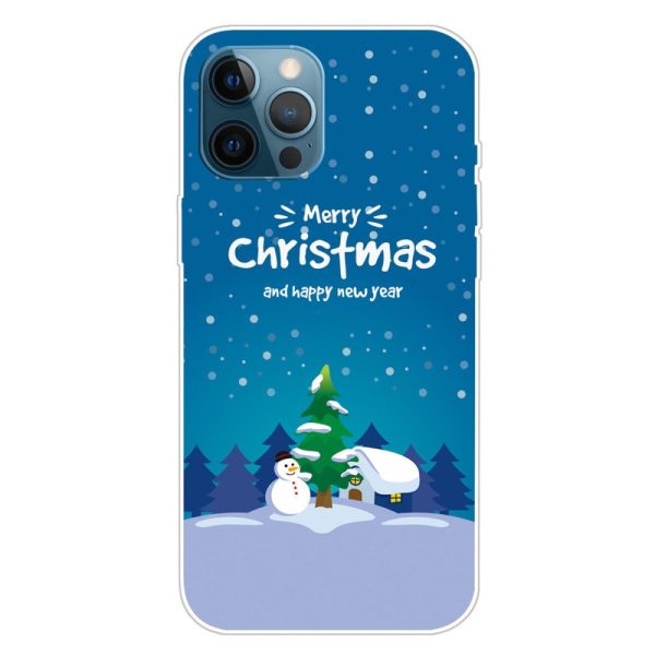 iPhone 16 Pro Max Case Christmas Pattern Printing Soft Flexible Phone Cover - Snowman and Christmas Tree Online