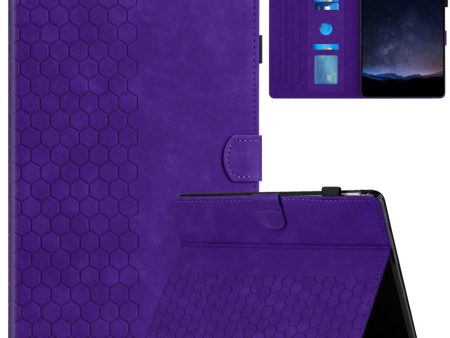 Amazon Fire HD 8 (2022)   (2020) Case Honeycomb Printed Leather Tablet Cover with Card Slot - Purple For Sale