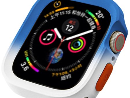 Apple Watch Series 4   5   6   SE   SE (2022) 40mm   7   8   9 41mm Dual Color Flexible Watch Case - Blue+White Online Sale