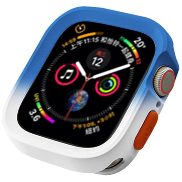 Apple Watch Series 4   5   6   SE   SE (2022) 40mm   7   8   9 41mm Dual Color Flexible Watch Case - Blue+White Online Sale