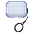 Apple AirPods Pro Case Earphone Protective Flexible Cover with Ring Strap - Transparent Blue For Discount