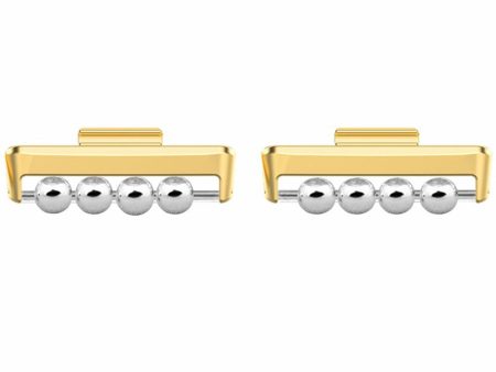 1 Pair Huawei Watch Fit 3 DIY-styled Watch Strap Connector Beads Design Band Metal Connector - Gold For Sale