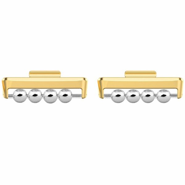 1 Pair Huawei Watch Fit 3 DIY-styled Watch Strap Connector Beads Design Band Metal Connector - Gold For Sale