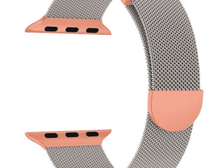 KALEBOL Apple Watch Series 41mm - 40mm - 38mm Milanese Metal Watchband - Starlight   Orange Online