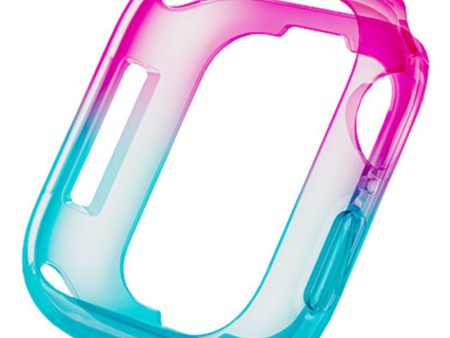 Apple Watch Series 4   5   6   SE   SE (2022) 40mm   7   8   9 41mm Dual Color Translucent Matte Flexible Watch Case - Pink+Blue For Cheap