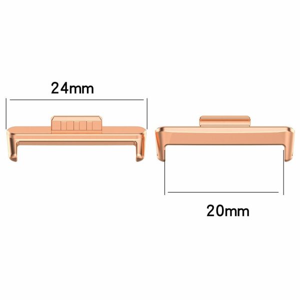 1 Pair Huawei Watch Fit 3 Watch Strap Metal Connector 20mm Wrist Band Connection Adapter - Rose Gold For Sale