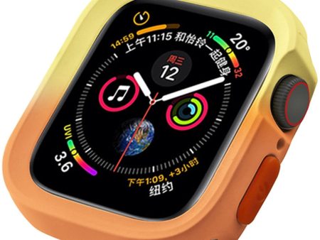 Apple Watch Series 4   5   6   SE   SE (2022) 40mm   7   8   9 41mm Dual Color Flexible Watch Case - Yellow+Orange Online Hot Sale