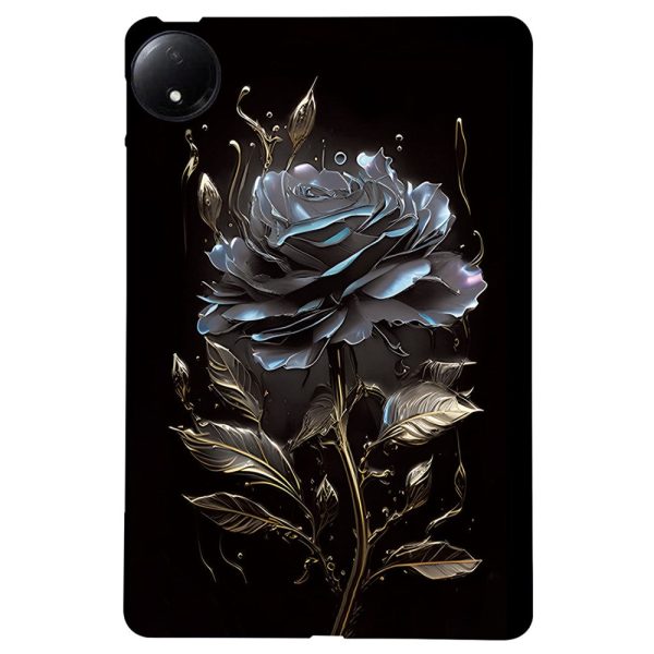 Xiaomi Redmi Pad SE 4G Flexible Case Pattern Printing Slim Tablet Protective Cover - Black Rose on Sale