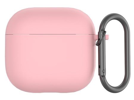 AirPods 4 Case Silicone Wireless Earphone Protective Cover with Carabiner - Light Pink Sale