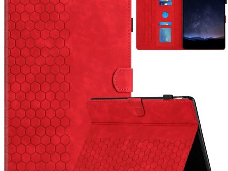 Amazon Fire HD 8 (2022)   (2020) Case Honeycomb Printed Leather Tablet Cover with Card Slot - Red on Sale