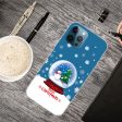 iPhone 16 Pro Max Case Christmas Pattern Printing Soft Flexible Phone Cover - Snowman Crystal Ball Sale