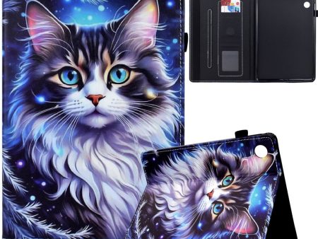 Samsung Galaxy Tab A8 10.5 (2021) X205   X200 Case Pattern Printing Tablet Cover Shockproof Leather Card Holder Stand Case - Cat Fashion