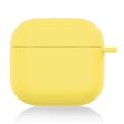 AirPods 4 Silicone Case Soft Wireless Earbud Organizer Cover Thickness 1.5mm with Carabiner - Light Yellow Sale