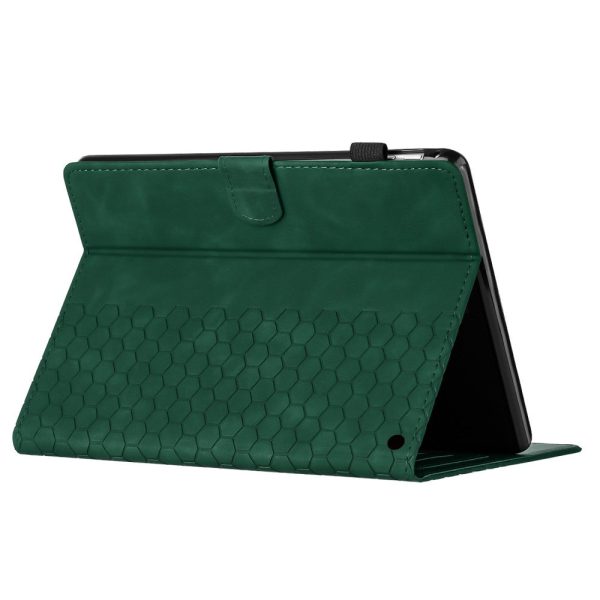 Amazon Fire HD 10 (2021)   HD 10 Plus (2021) Case Honeycomb Printed Leather Tablet Cover with Card Slot - Green Online Hot Sale