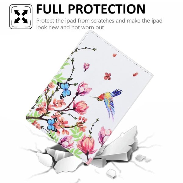 Samsung Galaxy Tab A9+ Case Pattern Printing Tablet Cover Shockproof Leather Card Holder Stand Case - Flowers And Birds on Sale