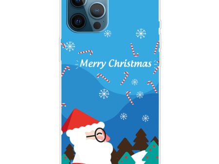 iPhone 16 Pro Max Case Christmas Pattern Printing Soft Flexible Phone Cover - Santa Wears Glasses For Sale