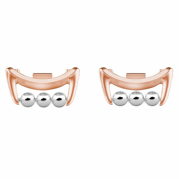 1 Pair Xiaomi Smart Band 8 DIY-styled Watch Strap Connector Beads Design Wristband Metal Connector - Rose Gold Sale