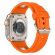 KALEBOL Apple Watch Series 49mm - 45mm - 44mm - 42mm Honeycomb Watch Band - Orange+Titanium Sale