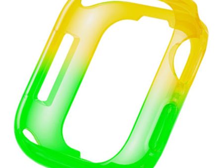 Apple Watch Series 4   5   6   SE   SE (2022) 40mm   7   8   9 41mm Dual Color Translucent Matte Flexible Watch Case - Yellow+Green For Cheap