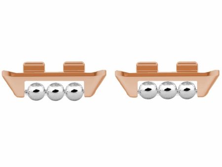 1 Pair Honor Band 9 Strap Connector Beads Design Watch Bracelet Metal Connection Adapter - Rose Gold Online now