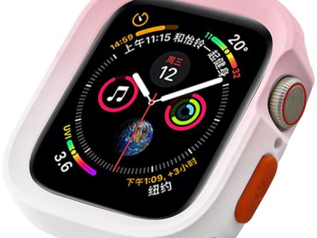 Apple Watch Series 4   5   6   SE   SE (2022) 44mm   7   8   9 45mm Dual Color Flexible Watch Case - Pink+White Online Sale