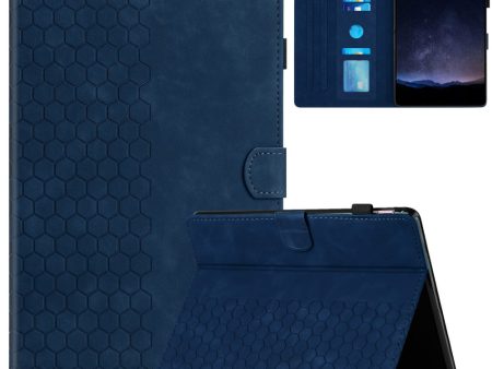 Amazon Kindle Fire Max 11 2023 Case Honeycomb Printed Leather Tablet Cover with Card Slot - Blue Sale