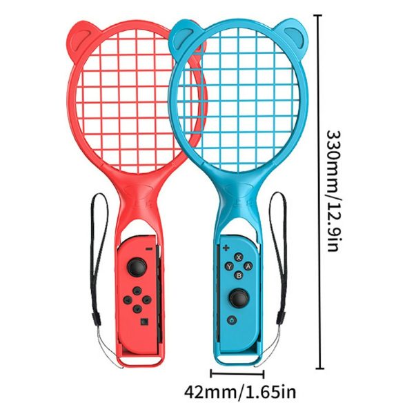 STARTRC GAMES 1 Pair ABS Tennis Racket Handle Holder with Wrist Strap Nintendo Switch Sports Games Supply