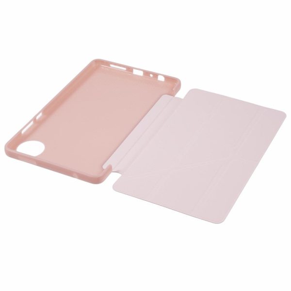 Xiaomi Redmi Pad SE 4G 8.7 inch Case Vegan Leather+Silicone Origami Stand Protective Cover - Rose Gold Sale