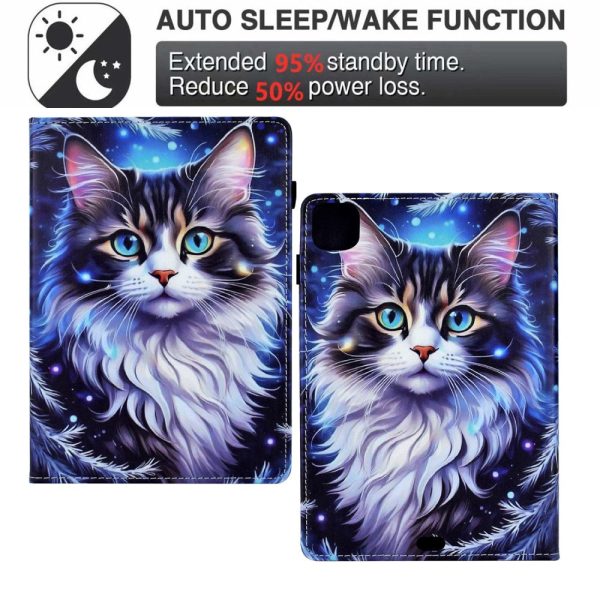 Tablet Case iPad Air 11 (2024)   iPad Pro 11 (2022)   (2020)   iPad Air (2022)   (2020) Pattern Printing Cover Card Holder - Cat Online Sale