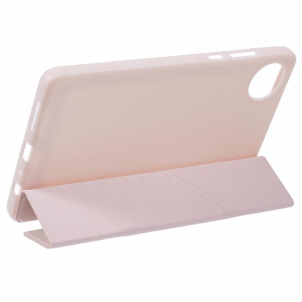 Xiaomi Redmi Pad SE 4G 8.7 inch Case Vegan Leather+Silicone Origami Stand Protective Cover - Pink Hot on Sale