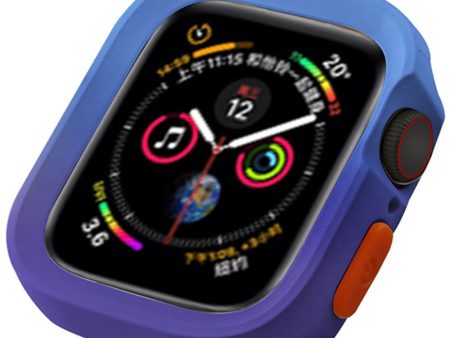 Apple Watch Series 4   5   6   SE   SE (2022) 44mm   7   8   9 45mm Dual Color Flexible Watch Case - Blue+Purple on Sale