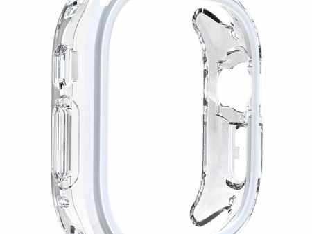 Apple Watch 7   8   9 41mm Hollow-Out Bump Resistant+Flexible Protection Cover Watch Frame Case - White For Sale