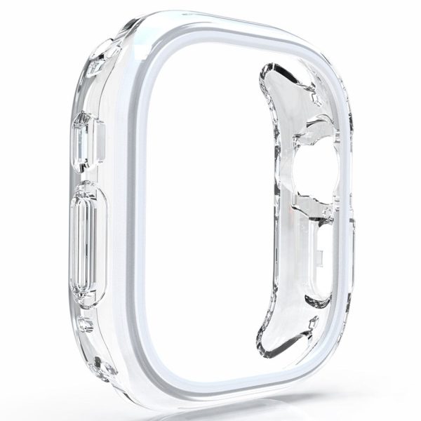 Apple Watch 7   8   9 41mm Hollow-Out Bump Resistant+Flexible Protection Cover Watch Frame Case - White For Sale