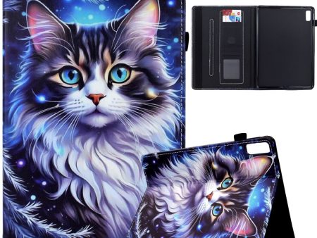 Lenovo Tab M9 TB-310FU Case Pattern Printing Tablet Cover Shockproof Leather Card Holder Stand Case - Cat For Sale