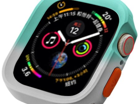 Apple Watch Series 4   5   6   SE   SE (2022) 44mm   7   8   9 45mm Dual Color Flexible Watch Case - Fruit Green+Grey Fashion