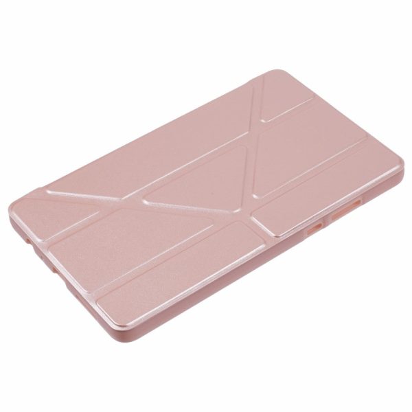 Xiaomi Redmi Pad SE 4G 8.7 inch Case Vegan Leather+Silicone Origami Stand Protective Cover - Rose Gold Sale