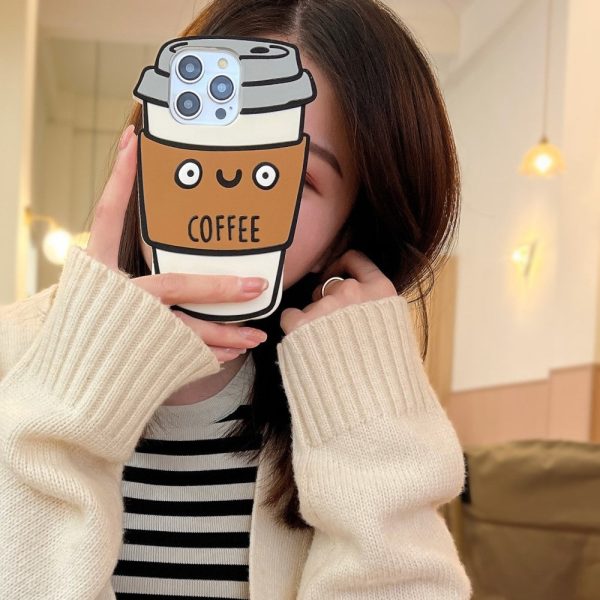 iPhone 15 Pro Max Case Funny 3D Coffee Cup Design Silicone Phone Cover Supply